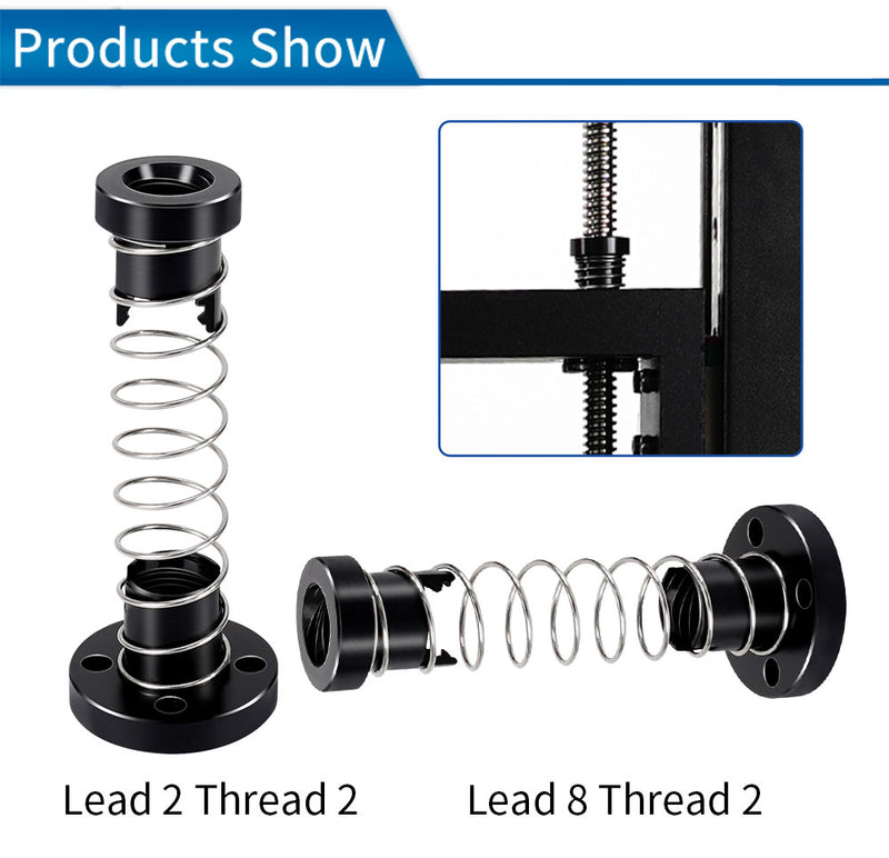 Z axis T8 Lead Rod Anti Backlash Spring Loaded Nut Elimination Gap Nut - 3D Printer Accessories Shop