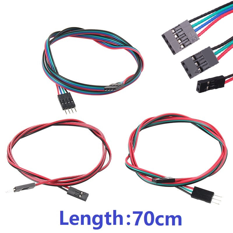 2Pin 3Pin 4Pin 70cm Dupont Cable Female to Female / Male to Female Jumper Cable Wire - 3D Printer Accessories Shop