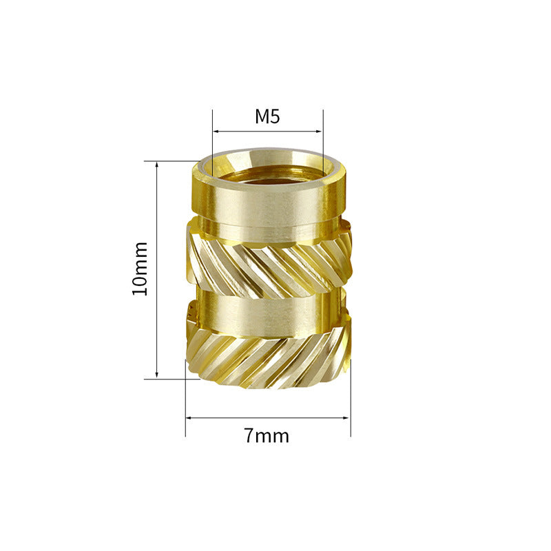 M3 M4 M5 Brass Nut Embedment Nut Knurled Nuts Threaded Heat Set Insert Nuts - 3D Printer Accessories Shop