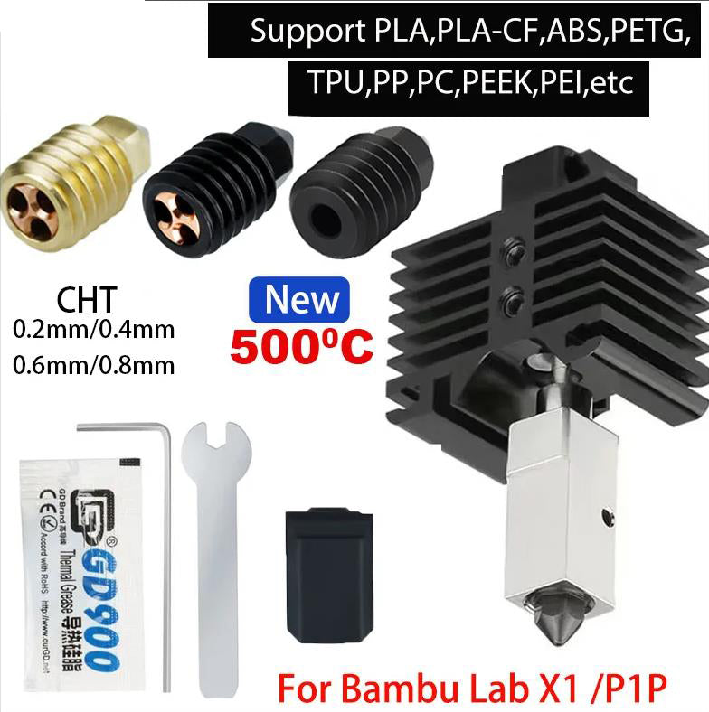 Upgraded Hotend for Bambu Lab X1C P1P, Replacement Nozzle. - 3D Printer Accessories Shop