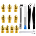 Nozzles & Cleaning Kit for MK8 0.4mm Brass Nozzles and Cleaning Tools - 3D Printer Accessories Shop