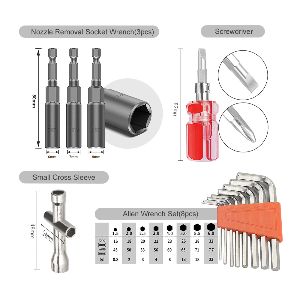 Hex Key Wrench + Socket Wrench + Screwdriver Set - 3D Printer Accessories Shop