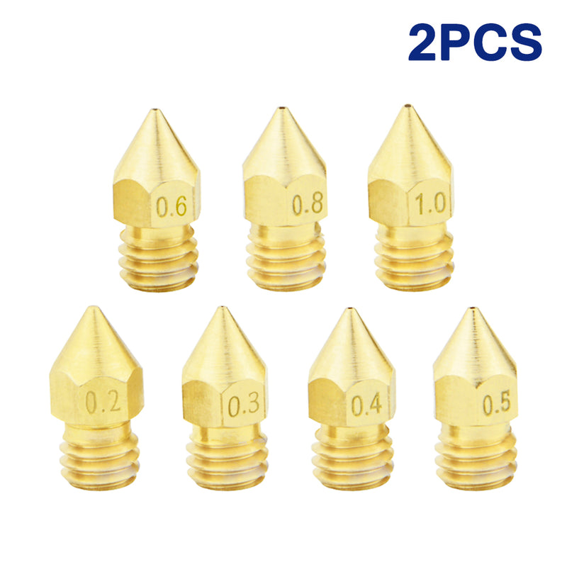 Nozzle Kit 2PCS MK8 Brass Nozzles - 3D Printer Accessories Shop