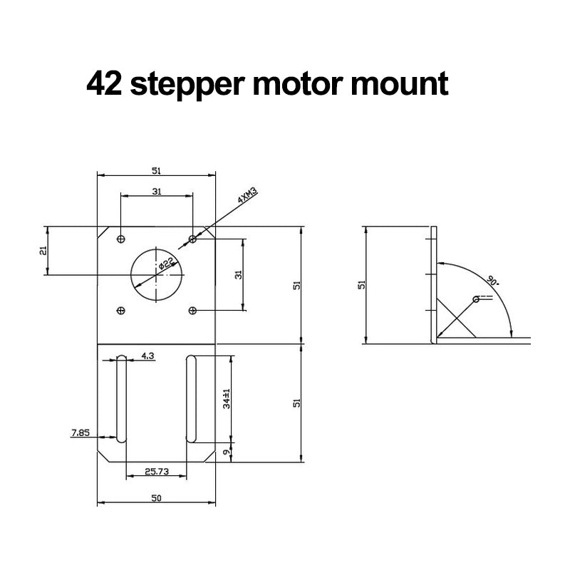 57 / 42 Stepper Motor Mount Bracket - 3D Printer Accessories Shop