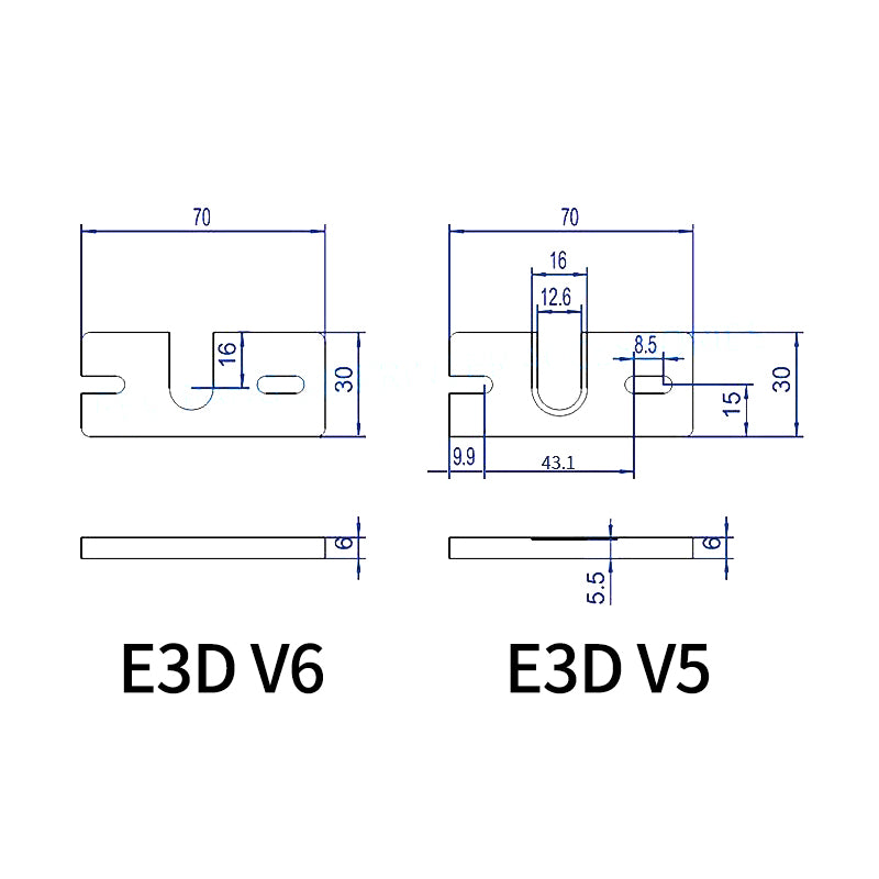 E3D V5 V6 Hotend Fixed Block Groove - 3D Printer Accessories Shop