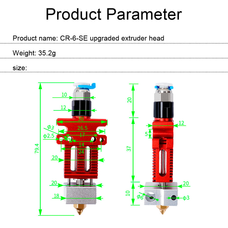CR-6 SE CR-5 PRO Hotend Kit Metal Extruder - 3D Printer Accessories Shop