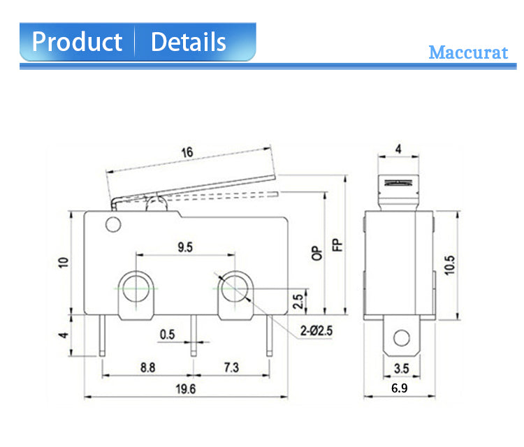 5PCS KW4-3Z-3 DC 5A Micro Limit Switch for 3D Printer 3 Pin N/O N/C Switch - 3D Printer Accessories Shop