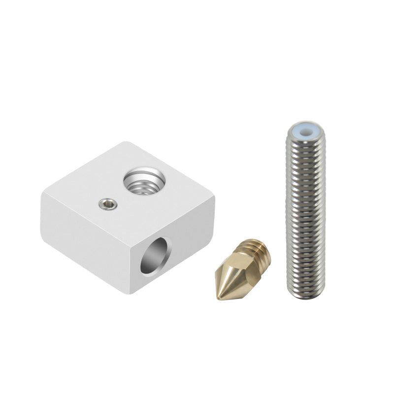 MK8 Aluminium Heated Block with 0.4mm Brass Nozzle & Throat - 3D Printer Accessories Shop