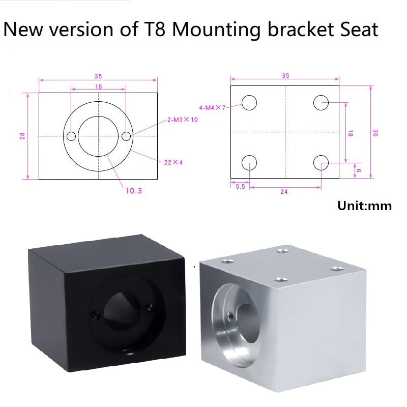 T8 Lead Screw Nut Conversion Seat / Mount Bracket Seat - 3D Printer Accessories Shop