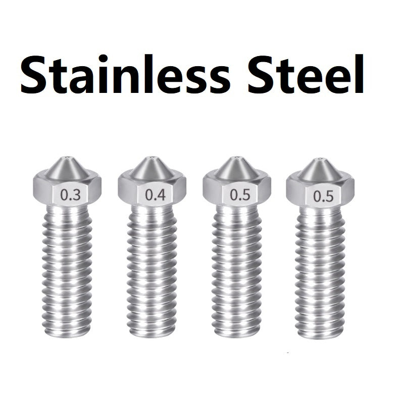 10PCS Stainless Steel E3D M6 Thread Nozzle - 3D Printer Accessories Shop