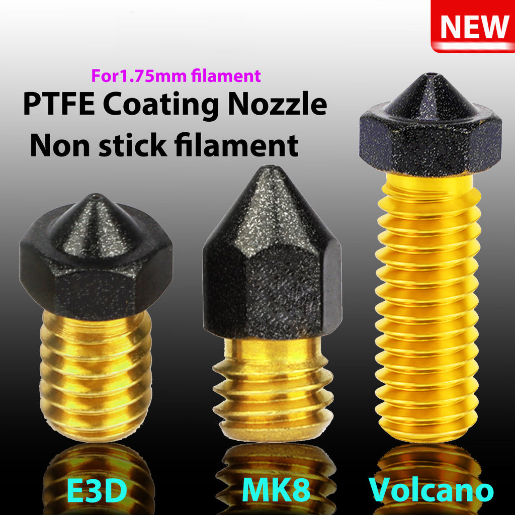 MK8 / E3D V6 Brass PTFE Nozzle for 1.75mm Filament Hotend Extruder - 3D Printer Accessories Shop