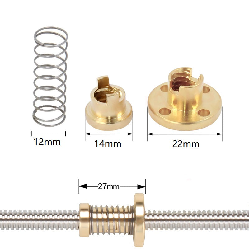Z axis T8 Lead Rod Anti Backlash Spring Loaded Nut Elimination Gap Nut - 3D Printer Accessories Shop